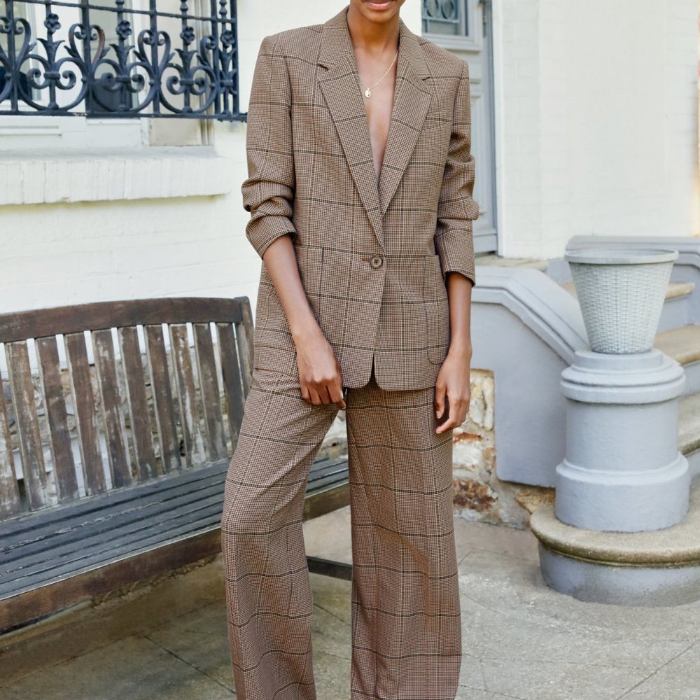 Aritzia Wilfred Mariposa Blazer Plaid XXS - Picture 7 of 11